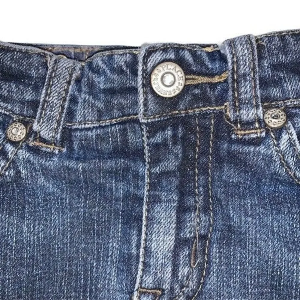 GIrls Jean Skirt Children's Place Glitter Shimmer Denim Bows & Gem Detail